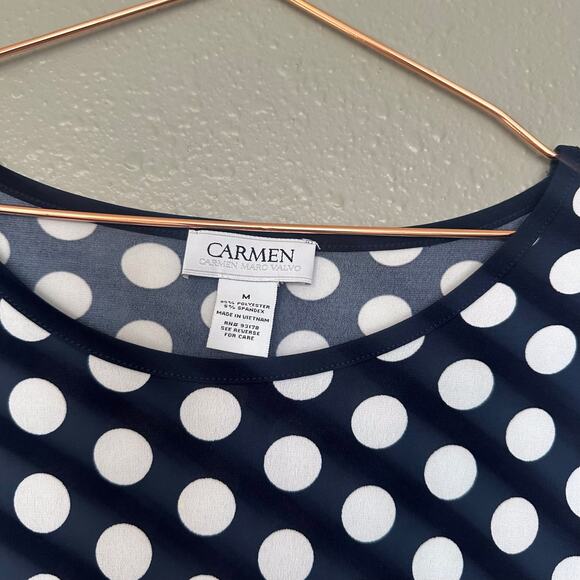 Carmen Marc valvo polka dot blouse size medium - Picture 5 of 5